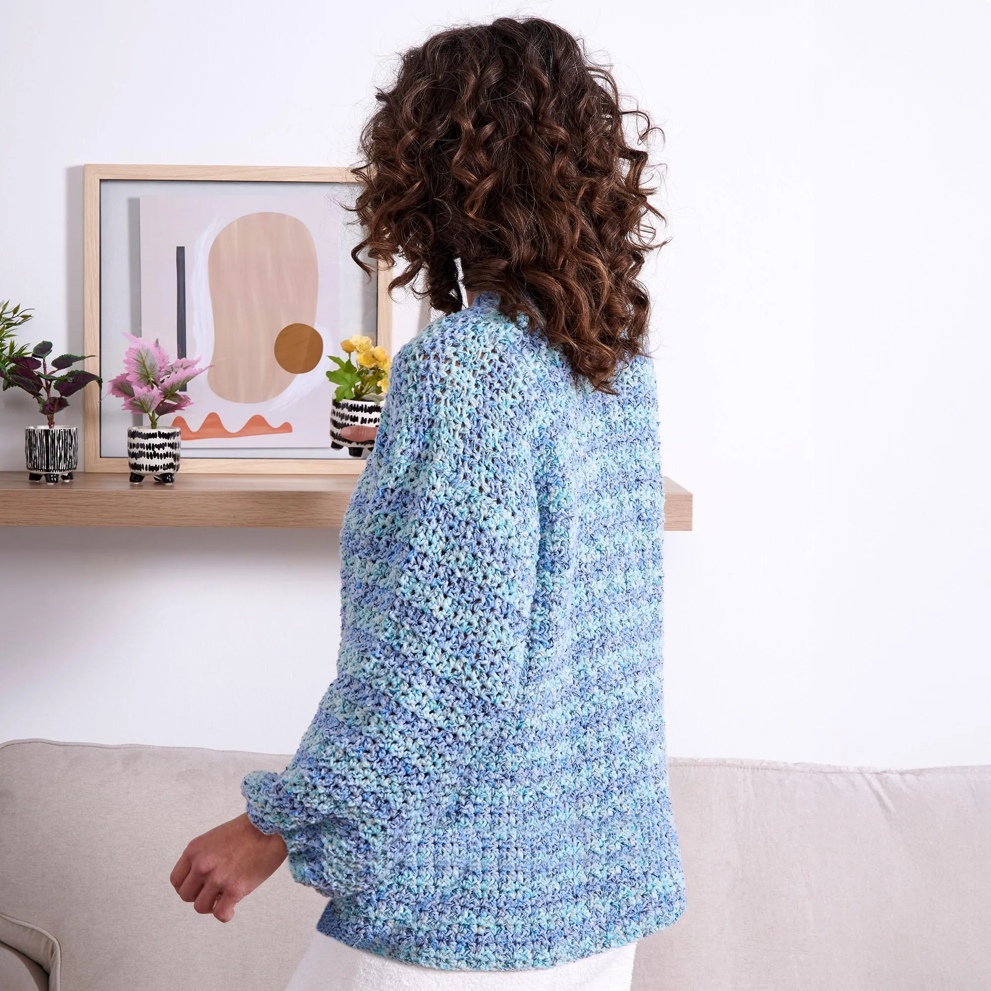 Bernat Ocean Mix Relaxed Crochet Cardigan