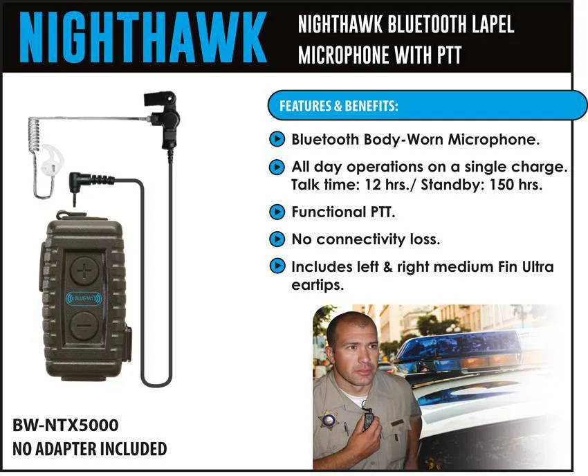 BlueWi BW-NT5000U Nighthawk Bluetooth Lapel Microphone