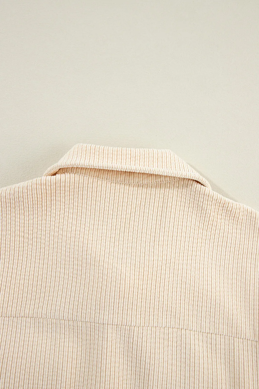 Chestnut Corduroy Flap Pocket Button Up Shacket