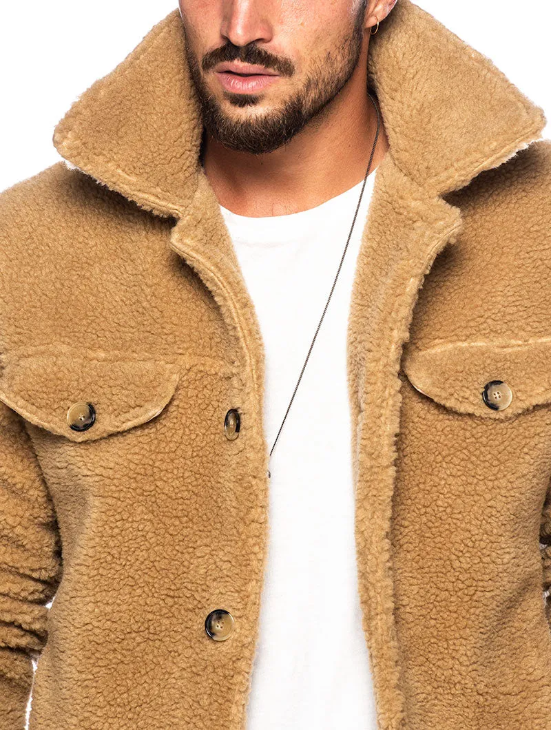 FRANCIS SHEARLING JACKET IN LIGHT CAMEL