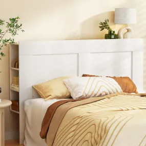 Glossy White Queen Bed Headboard with Shelves - Artiss