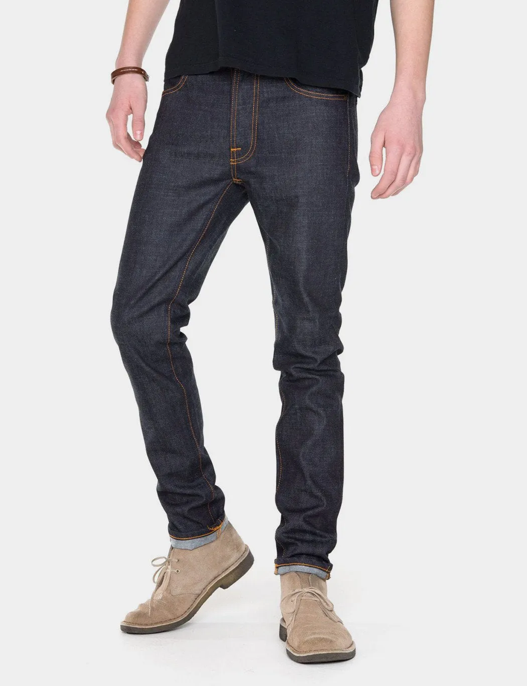 Nudie Lean Dean Jeans (Slim Tapered) - Dry Slow Blue
