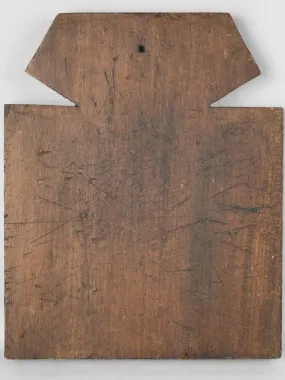 Vintage French cutting board w/ angular handle 14¼" x 11½"