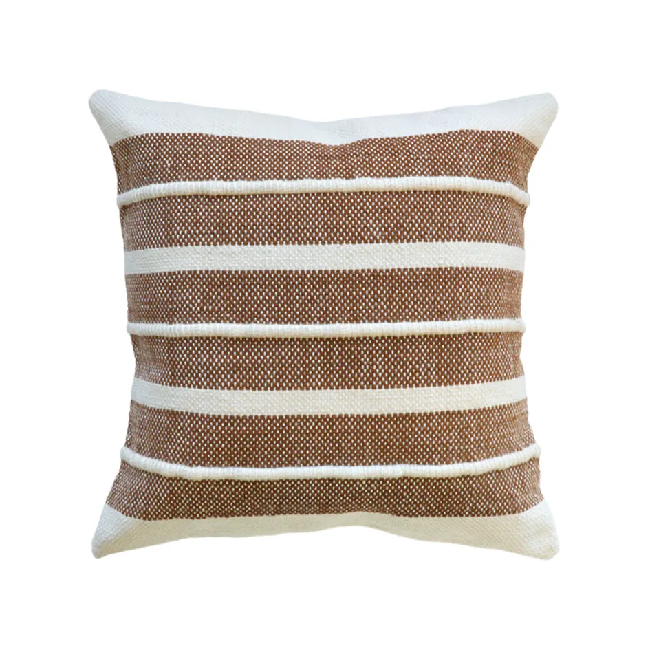 Wyatt Cushion in Tobacco/Ivory